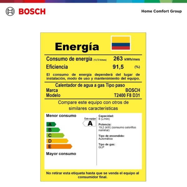Calentador Therm 2400 F 8 GLP - 7736.505.317-000 - Imagen 9
