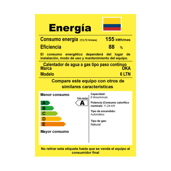 Calentador de paso OKA 6 LTN - Imagen 2